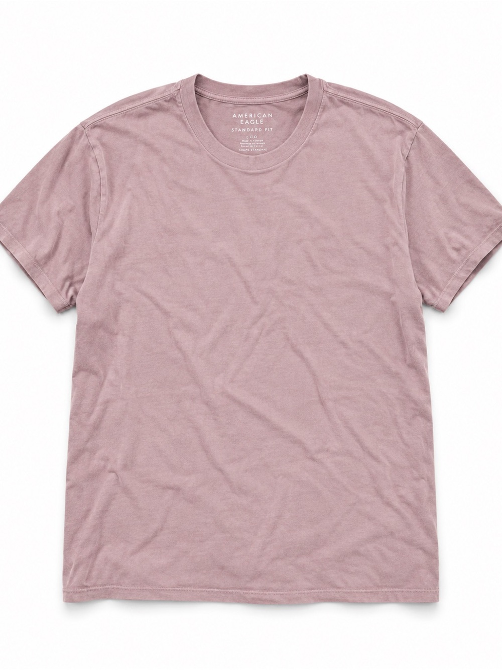 American Eagle Men’s L Mauve Pink Standard Fit Crewneck T-Shirt